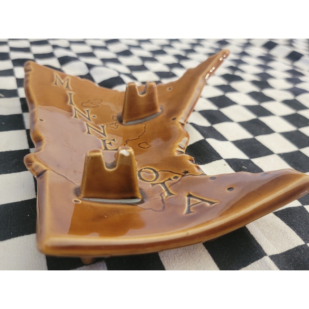 Vintage Minnesota Ceramic Incense Burner • State Map Souvenir • Retro‎ Decor - Picture 5 of 5